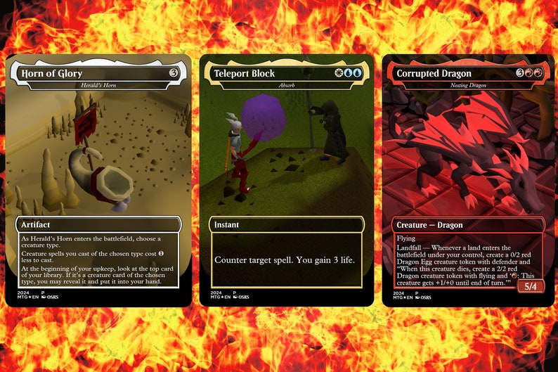 Magic the Gathering Inspired Proxy Cards OSRS Themed Oldschool Runescape MTG Custom Deck image 2