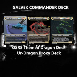 Galvek / Ur-Dragon - Cartas proxy inspiradas en MTG con temática OSRS - Baraja personalizada Oldschool Runescape MTG