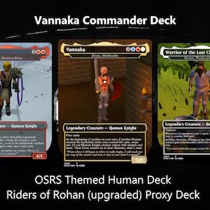Vannaka / Eowyn Shieldmaiden: cartas proxy inspiradas en Magic the Gathering con temática OSRS: mazo personalizado Oldschool Runescape MTG