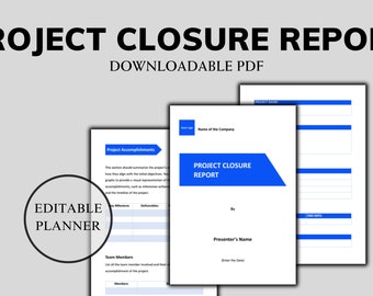Editable Project Closure Report Template: MS Word Planner (Digital Download)