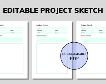 Plantilla editable de boceto de proyecto: MS Word (descarga digital)