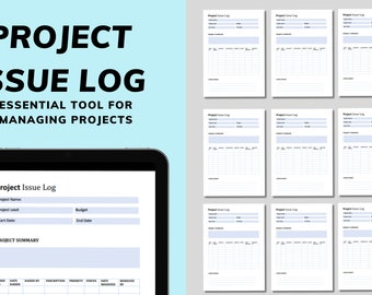 Plantilla editable de registro de problemas del proyecto - MS Word (descarga digital)
