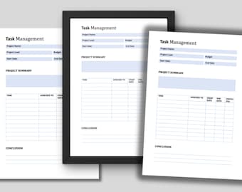 Editable Project Management Template: MS Word Task Tracker (Digital Download)