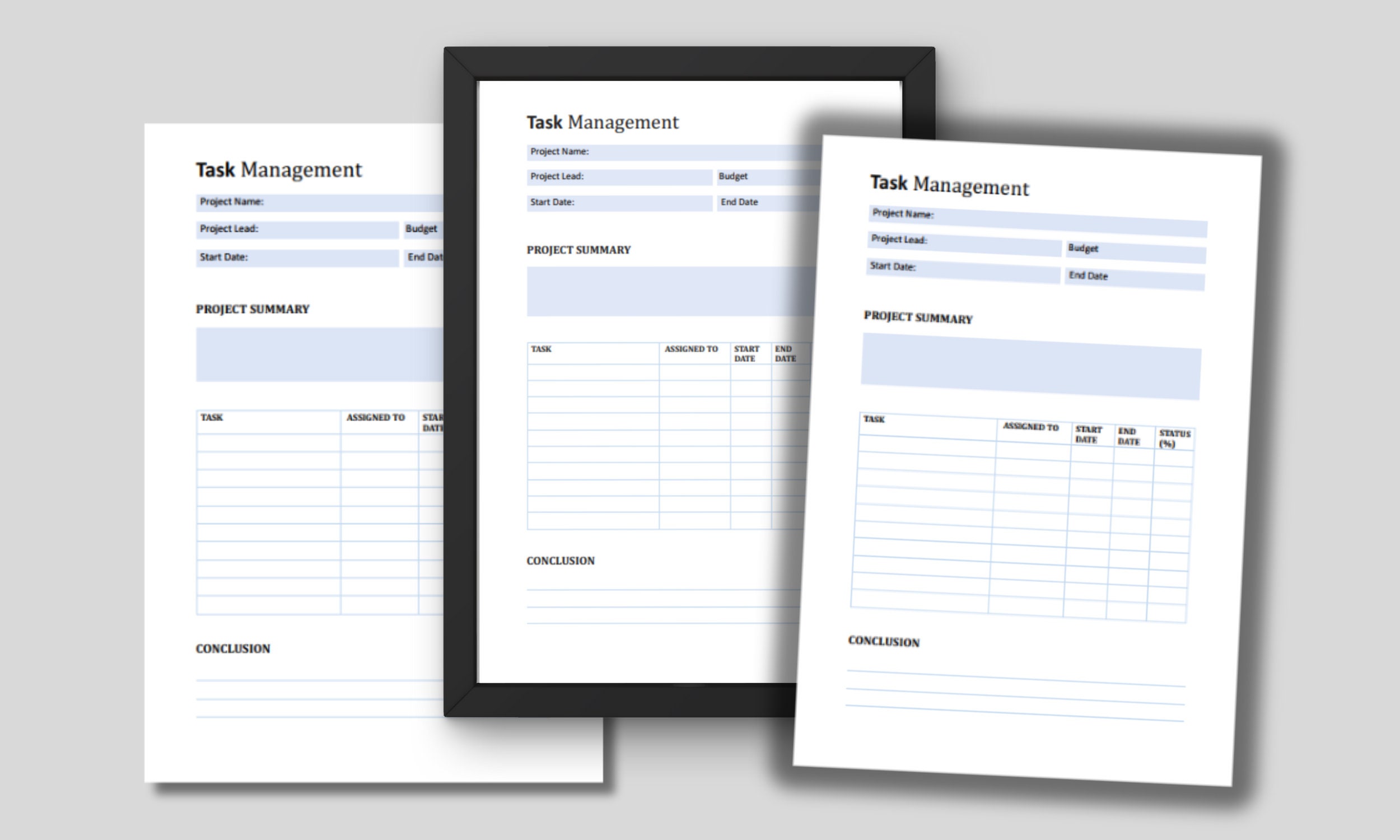 Editable Project Management Template: MS Word Task Tracker (digital ...