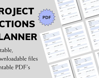 Project Actions Template: Editable MS Word Project Plan (Digital Download)