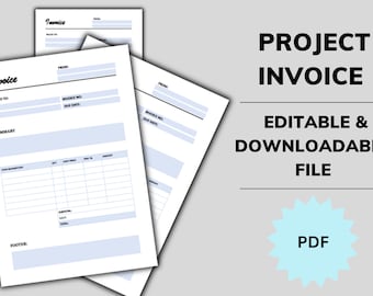 Plantilla de factura comercial editable: imprimible en MS Word, factura simple (PDF)