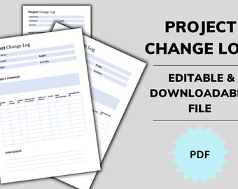 Plantilla editable de registro de cambios de proyecto: Planificador de MS Word (descargable)