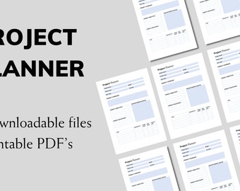 Plantilla de planificador de proyectos editable: MS Word, PDF imprimible (descarga digital)