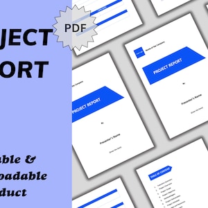 Editable Project Report Template - MS Word Project Report Template, Project Progress, Project Report, Project Summary Work Status Report