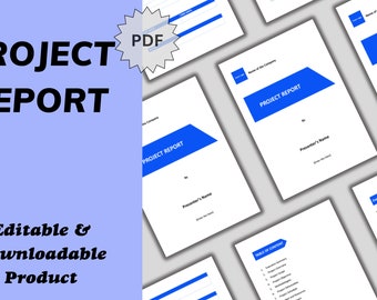 Plantilla de informe de proyecto editable: MS Word, resumen del proyecto (descarga digital)