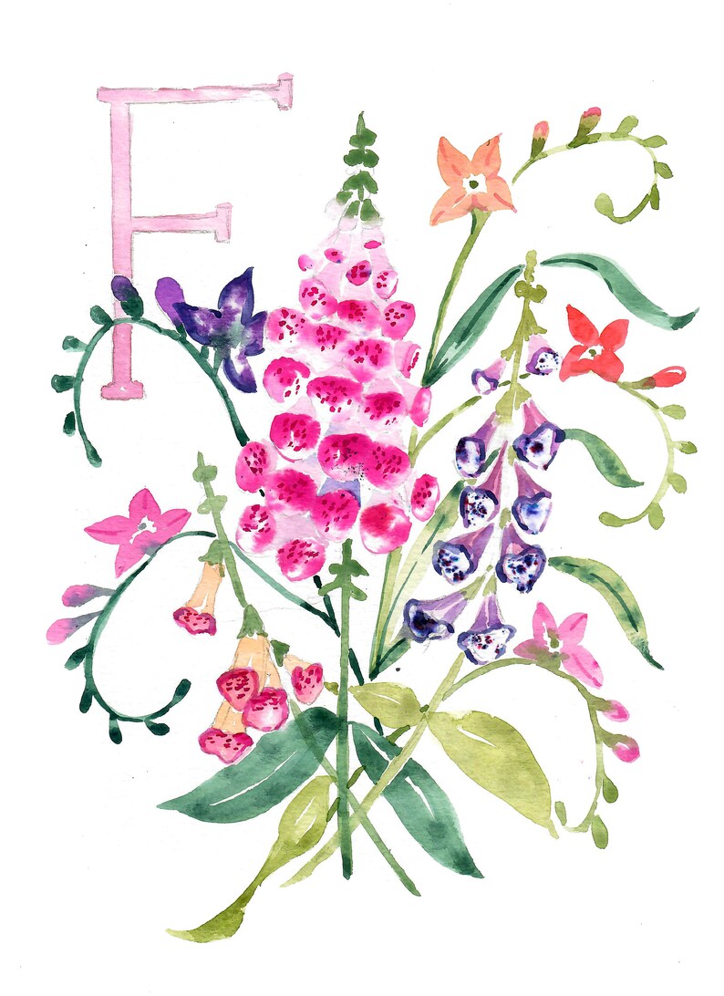 Floral Alphabet Fine Art Print image 3