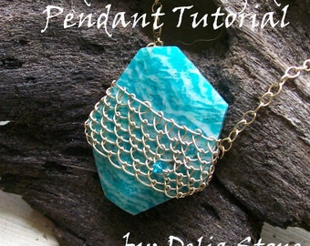 Needle Lace Caged Pendant Tutorial Instant Download