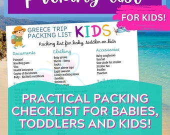 Liste de colisage pour les enfants, les tout-petits et les bébés : édition Grèce !