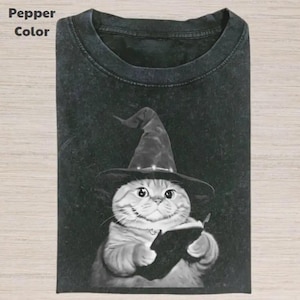 Wizard Cat Reading Book Graphic Shirt, Unisex Meme Cringe Funny Dumb Hoodie, Retro Funny Vintage Graphic Sweatshirt
