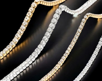 1 meter Stainless steel chains 18k Gold & Silver Zircon chains