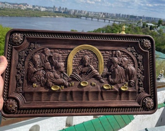 The Last Supper Wooden Carved Icon