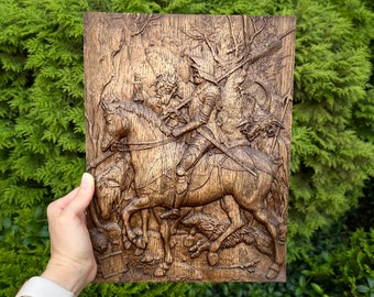 Knight, Death and the Devil - Albrecht Durer, Wooden Carved Wall Art, Engraving, Renaissance, Gustave Dore, Durer, Gothic, Gift for Him