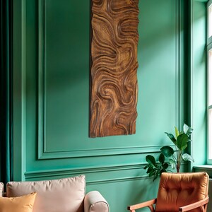 Hand Carved Wood Wave Wall Art: Rustic Home Accent Piece