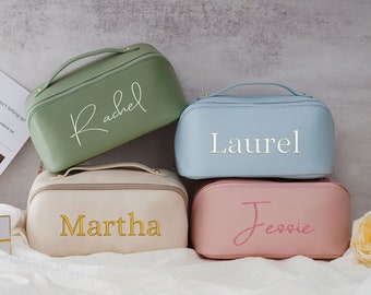 Bolsa de maquillaje personalizada, bolsa de maquillaje para dama de honor, bolsa de cosméticos de viaje bordada, regalos de fiesta nupcial, regalo de cumpleaños para amiga, regalo para ella