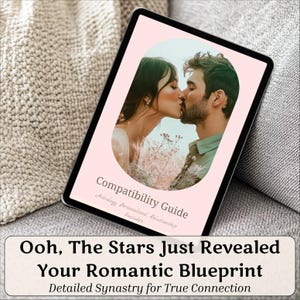 One Year Anniversary Gift for Couples, Paper Anniversary Journal, Astrology Therapy Workbook, Love and Marriage Compatibility Report PDF