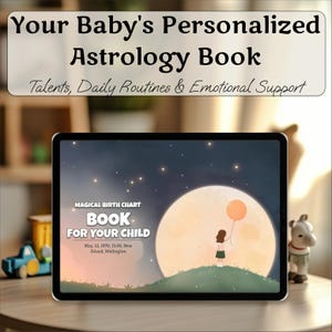 Livro personalizado para bebês, diário astrológico personalizado para bebês, lembrança digital para bebês, presente para meninos ou meninas, diário de leitura do mapa astral do bebê