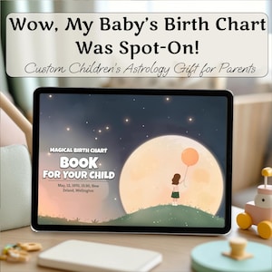 Mapa natal do bebê, livro astrológico personalizado para bebês, livro personalizado para bebês, mapa natal infantil, presente exclusivo para bebês, lembrança astrológica para bebês