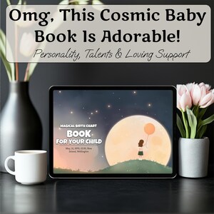 Livro de bebê para menina, livro de astrologia personalizado para bebê, presente exclusivo para menina, mapa natal do bebê, lembrança do mapa natal do bebê, ideia de presente para menina recém-nascida
