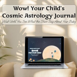 Diário do bebê, livro de astrologia personalizado para meninos ou meninas, álbum de bebê personalizado, mapa natal do bebê em PDF, lembrança digital para os pais
