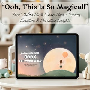 Regalo de bienvenida para niña, libro de bebé personalizado con carta astral, regalo para niña, PDF de astrología personalizada para recién nacidas, recuerdo para baby shower