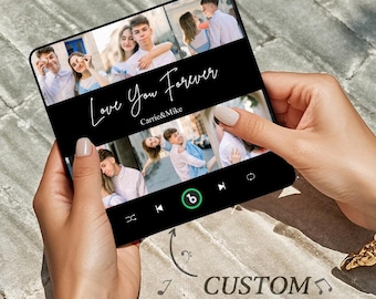 Custom Photos Text Music Fridge Magnet Colorful Frame Customized Magnet Personalized Photo Music Fridge Magnet Gift For Couples New Upgrade