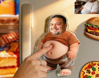 Custom Face Squishy Belly Sticker Personalized Photo Funny Anti-Collision Decor Stress Relief Novelty Gag Gift