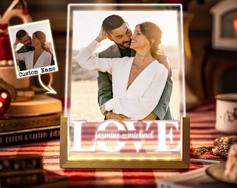 Personalized Couple Photo Collage Night Light Custom Valentines Day Gift Gift for Couple Anniversary Gift for Girlfriend Love Gift