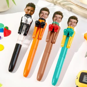 Bolígrafo de boxeo personalizado con cara, creativo, interactivo, antiestrés, regalo divertido para niños.