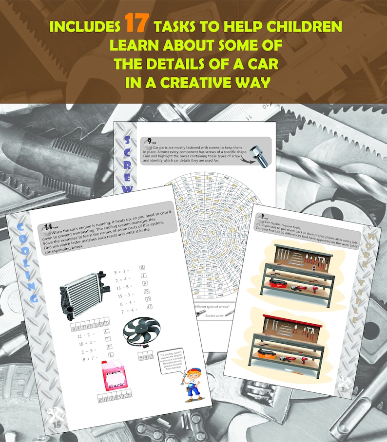 Printable Worksheets for Kids, Car, PDF, A4 Size - Etsy