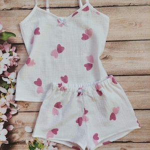 Teddy Bear Muslin Pajamas for Mom and Child – Matching Summer Cotton Sleepwear – Personalized Option