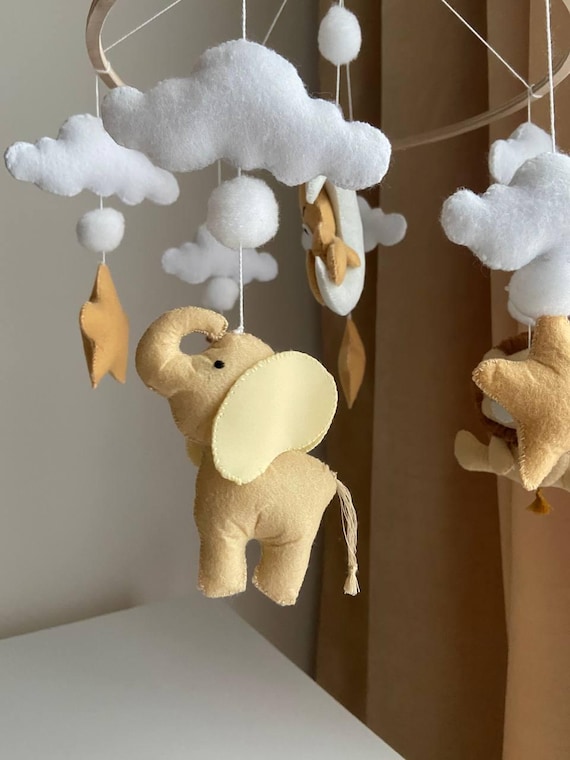 Mobile Per Lettino Bambini In Legno - Design Elefante Con Stelle Fatto A Mano - Foto 8