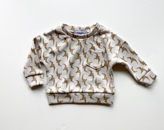 Retro knit bird baby shirt