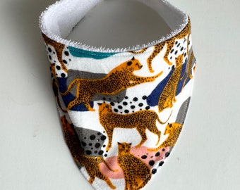 Cheetah bandana bib