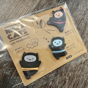 Ninja Cats Sticky Notes – Funny Cat Sticky Tabs Set, 105 Sticky Notes, New in Package