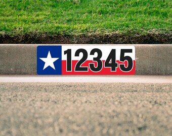 Texas Flag Curb Number