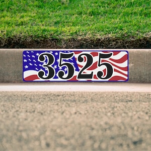 American Flag Curb Number