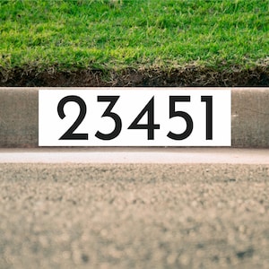 Modern White Curb Number