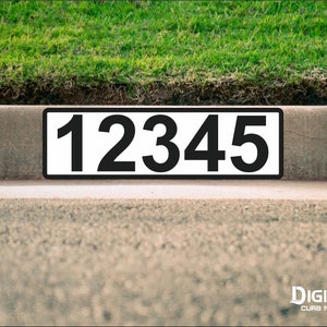 White Curb Number-Arial