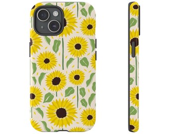 Sunflower Flower Tough Dual-Layer Handyhülle Schutzhülle Gerät Cover iPhone Zubehör für iPhone 15 14 13 12 11 X, Samsung S23 S22 S21 S20