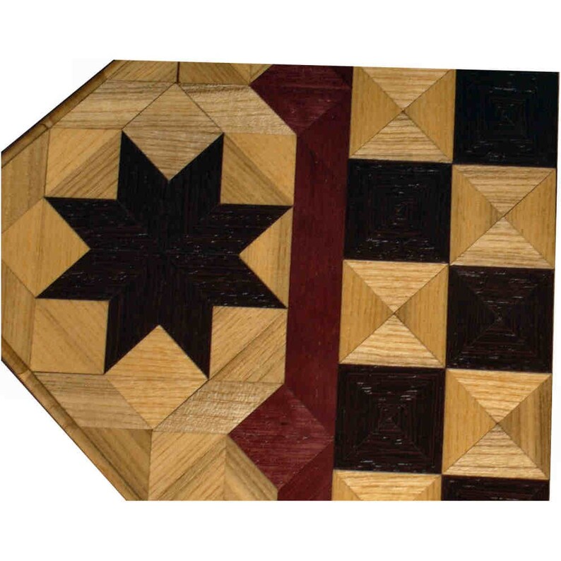 Hackberry, Wenge, Purpleheart with Star Chess Board image 2