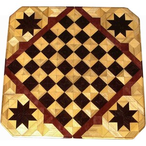 Hackberry, Wenge, Purpleheart with Star Chess Board image 5