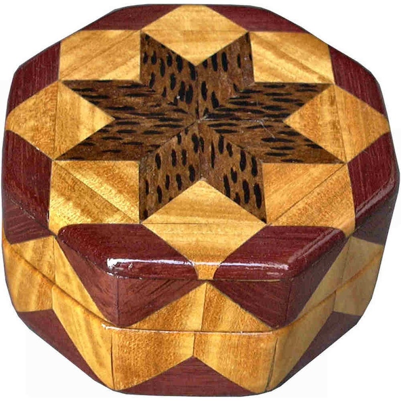 Black Palm, Satinwood and Purpleheart Ring Box image 1