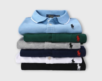 Ralph Lauren Polo Shirt  Embroidered Logo  Short Sleeve  Breathable Cotton  Summer Wear  XS-4XL