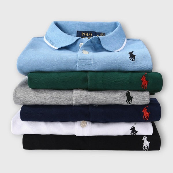 Ralph Lauren Polo Shirt  Embroidered Logo  Short Sleeve  Breathable Cotton  Summer Wear  XS-4XL