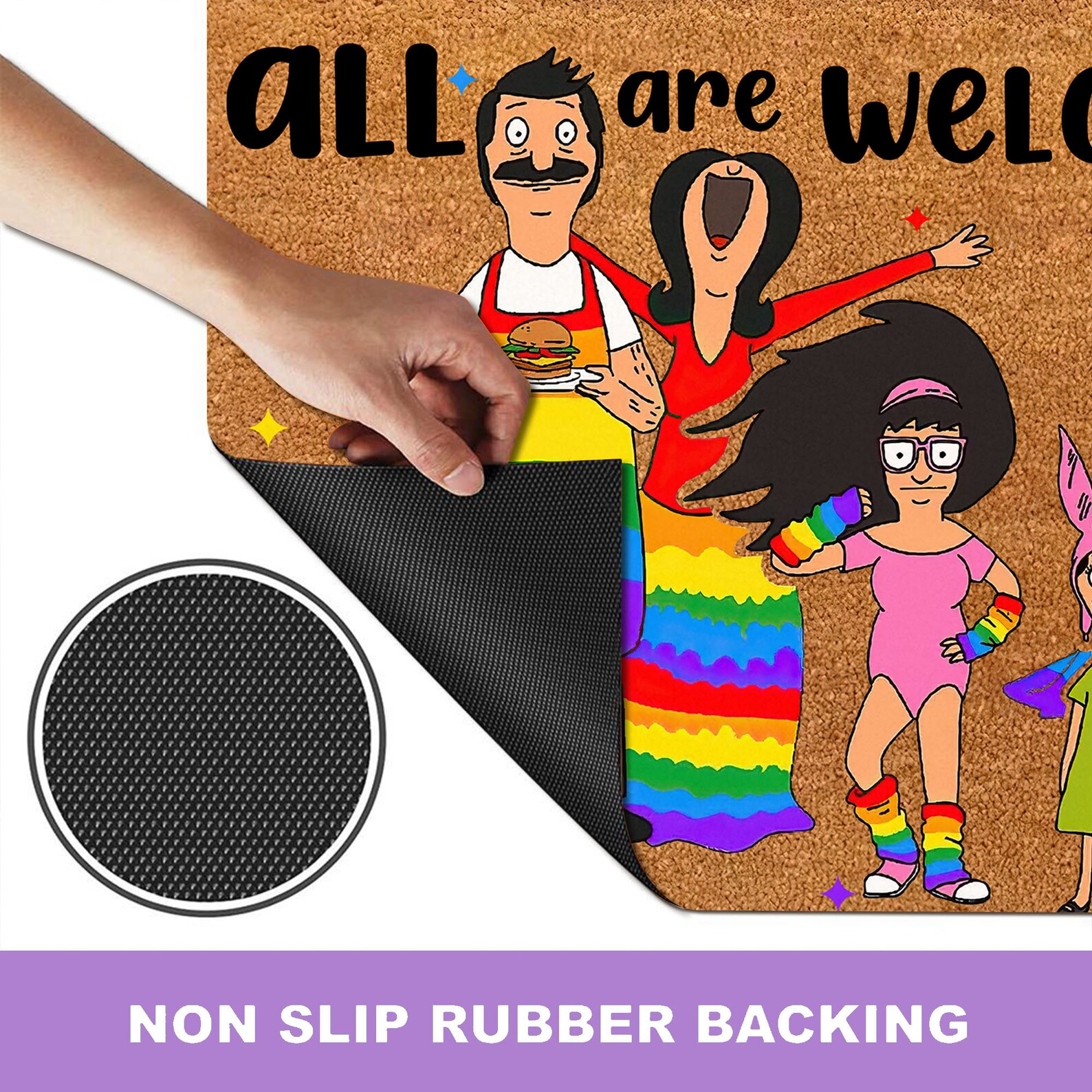 Bob Burgers LGBT All Are Here Doormat Lgbt Gay Pride Etsy